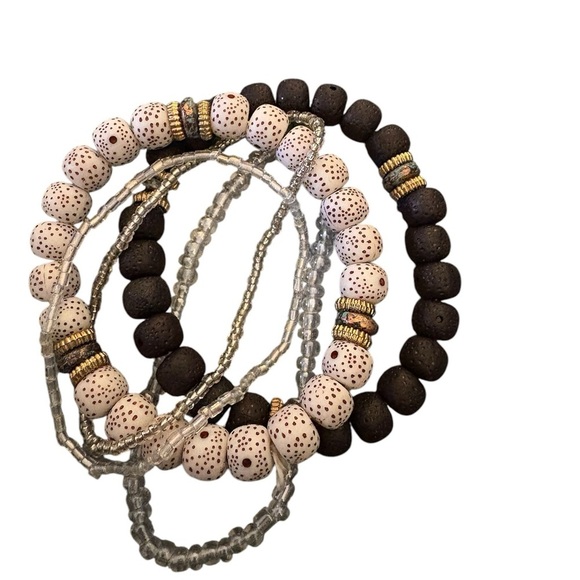 Set of five beaded stacking. Bracelets - Picture 2 of 4